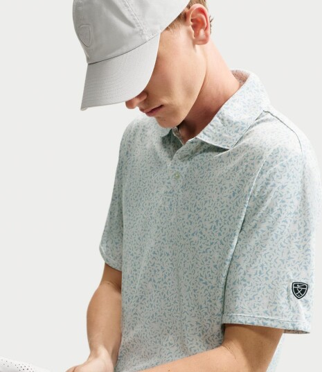 Nike M Par 5 Polo Micro Print 1 Golf pologenser herre Spruce Aura Medium