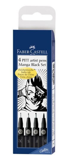 Faber-Castell PITT Artist Pens Manga 4-set Black