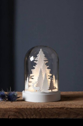 Star Trading Glasskuppel Skog Hvit 1533085-02-0 1533086-02-0