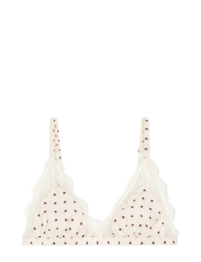 ROTATE Birger Christensen Lace Triangle Bralette Cream C/D x 70
