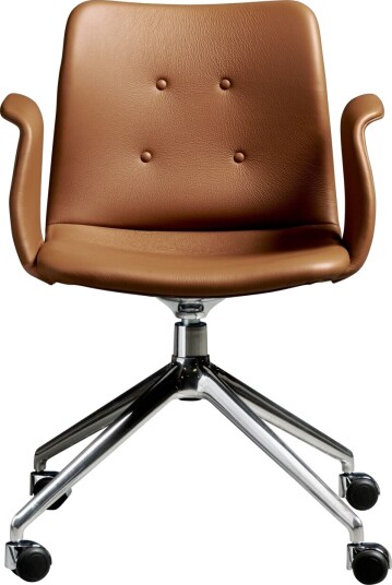 Sibast Furniture Bent Hansen Primum 4 stjerners Spisestol med Sving og Hjul Polert stål/Zenso 3 223