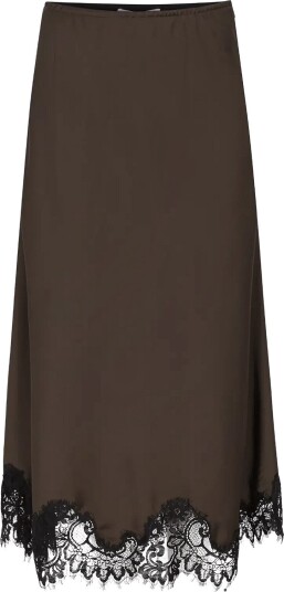 Soft Rebels Srjournee Midi Skirt Brown XXL