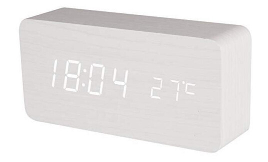 Digital LED Vekkerklokke i tre design - Hvit Digital LED Vekkerklokke i tre design - Hvit