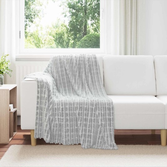vidaXL Kastepledd 6 pcs Grå 150 x 130 cm Fleece