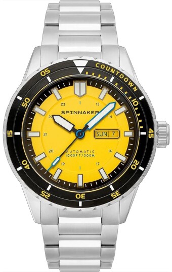 Spinnaker Herreklokke SP 5099 33 Hass Gul/Stål Ø43 mm