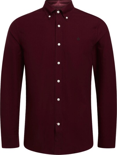 Morris Douglas Oxford Shirt Slim Fit   WINE RED   M