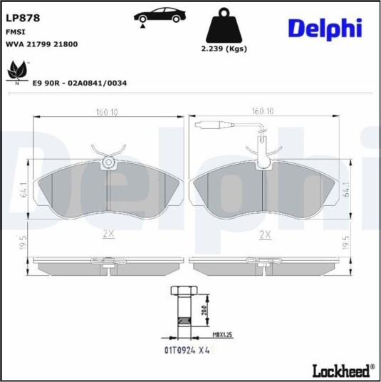 DELPHI LP878 Bremseklosser