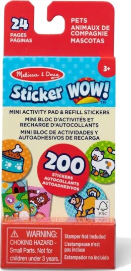 Melissa Sticker WOW! Mini Aktivitetsblokk Med 200+ Klistremerker Kjæledyrtema 3+ År