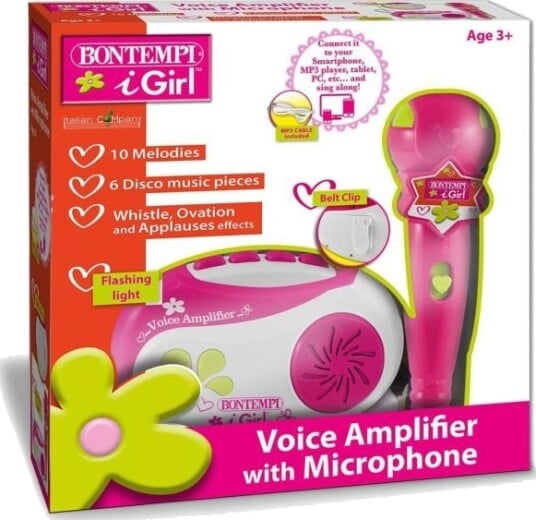 Bontempi SoundWave Lekeforsterker Med Mikrofon Og MP3-Tilkobling Flerfarget