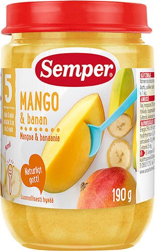 Semper Fruktpuré med mango og banan fra 5 mnd. - 190 g