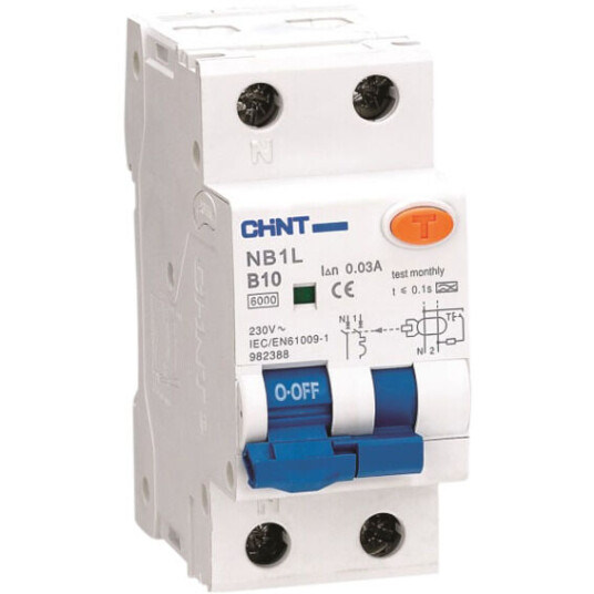 Chint JORDFEILAUTOMAT 1+N 13A C-KAR 30mA - 1615805