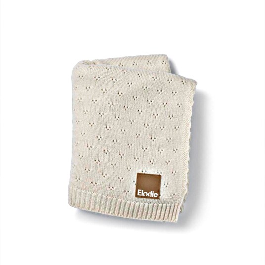 Elodie Pointelle-strikket Teppe 100x75 Creamy White Elodie Pointelle-strikket Teppe 100x75 Creamy White