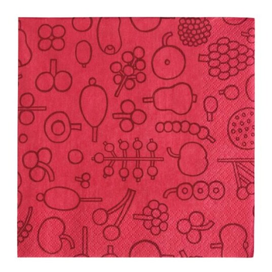 Iittala Oiva Toikka Collection serviett 33x33 cm frutta rød