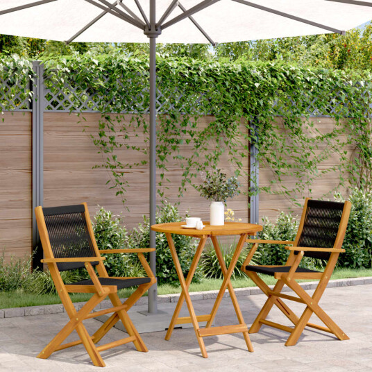  Bistrosett 3 deler svart polypropylen og heltre 3281853