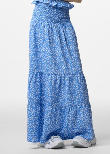 Seaside Miami Long Skirt Jr Blue Flower 170 Skjørt
