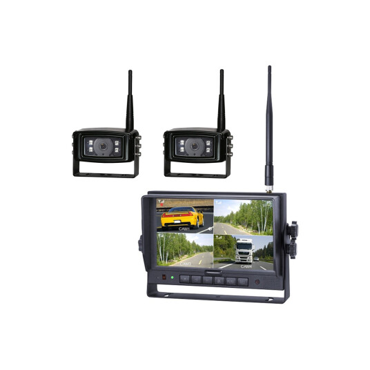 Trådløst HD ryggekamerasystem m/2 kamera Digital 2.4Ghz, støyfritt, HD