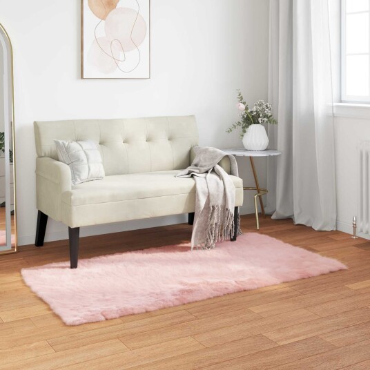 Faux Skinnmatte Tafalla Rosa 60 x 110 cm Polyester Faux Skinnmatte Tafalla Rosa 60 x 110 cm Polyester