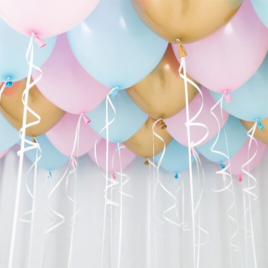Ballongkungen Ballongtak Kit Gender Reveal, 30 ballonger og bånd
