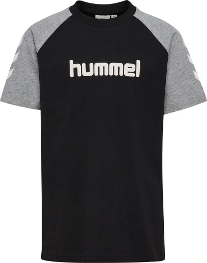 Hummel T skjorte hmlJR Logo Svart/Grey Melange Hummel 7 8 år (122 128) T skjorte Grå