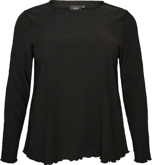 Zizzi Bluse Calaura L/S Blouse Svart