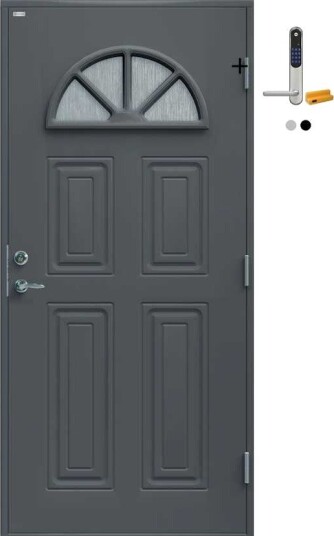Ytterdør Diplomat Cristine Cotswold Glass med Yale Doorman Classic Home