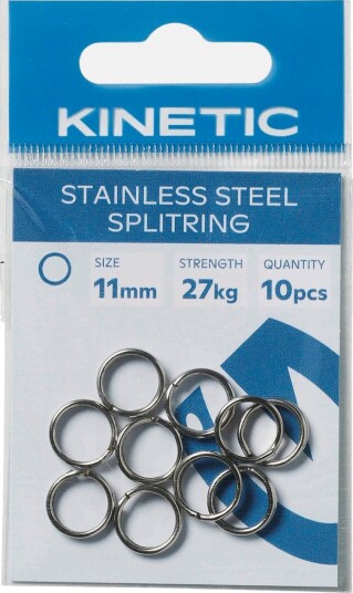 Kinetic Splittringer 11 mm 10 stk rustfri Kinetic Splittringer 11 mm 10 stk rustfri