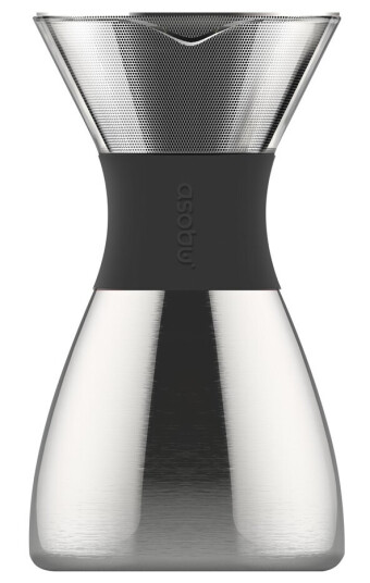 Asobu Pour over brygger 1L sølv/svart Asobu Pour over brygger 1L sølv/svart