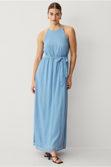 Vila - Maxikjole viFalia Belted Long Dress - Blå