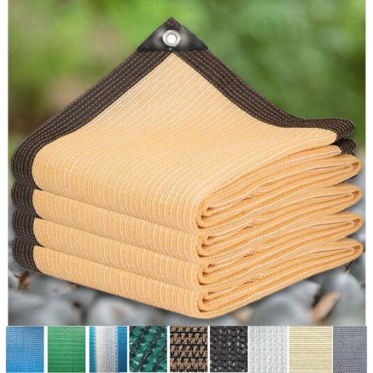Nett drivhus vindtett netting med maljer 12 pinner skyggeseil beige 3X4m