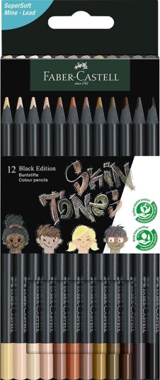 Black Edition Hudtonsfärgpennor 12-pack Faber-Castell