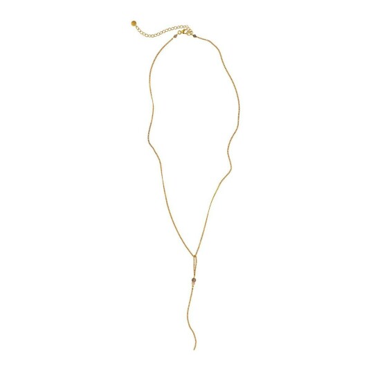 Stine A Jewelry Bounce Y Shape Necklace Gullfarge Hvit 480 mm