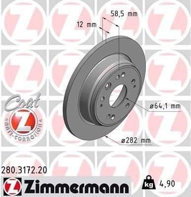 ZIMMERMANN 280.3172.20 Bremseskive