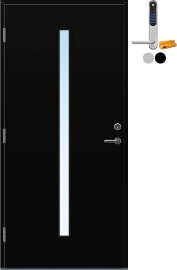 Ytterdør Bygg1 Hovdeby med Kompaktlaminat med Yale Doorman Classic Home
