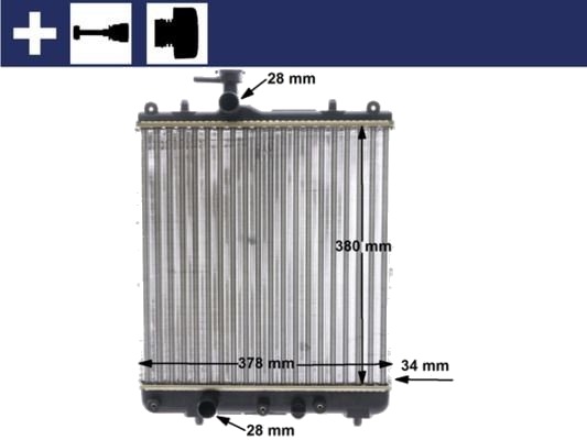 Radiator, motorkjøling MAHLE CR 1514 000S