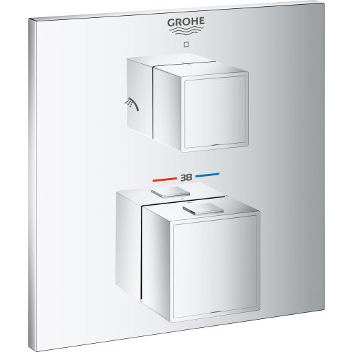 GROHE GROHTHERM CUBE DUSJBATTERI M/2 UTTAK KROM