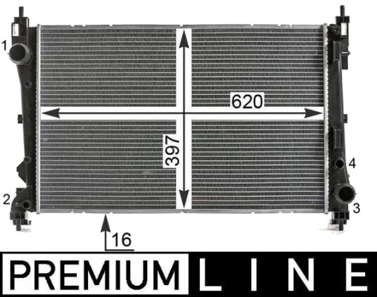 Radiator, motorkjøling MAHLE CR 2003 000P Radiator, motorkjøling MAHLE CR 2003 000P