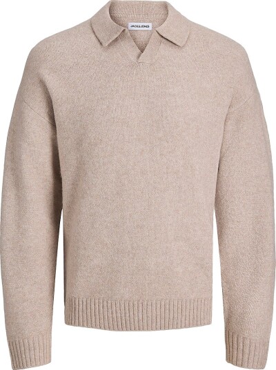 Jack & Jones Junior   Genser Jjesoho Ollie Knit Split Neck Jnr   Grå
