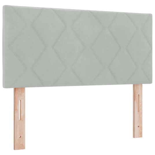 Box Spring Seng med Madrass Lys Grå 90x200 cm Fløyel