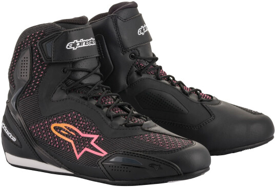 Alpinestars Stella Faster 3 Rideknit Dame Motorsykkel Sko Svart Rosa Gul Alpinestars Stella Faster 3 Rideknit Dame Motorsykkel Sko Svart Rosa Gul