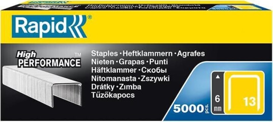 Rapid 13/6 mm galvaniserte stifter - pakke med 5000 - ideelle for tekstilarbeid Rapid 13/6 mm galvaniserte stifter - pakke med 5000 - ideelle for tekstilarbeid