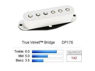 Dimarzio Dp176w Pickup Strat True Velvet/bridge Hvit