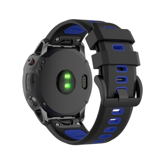 INCOVER Universel Garmin Reim (26mm) Klassisk Silikon Reim inkl. Skrutrekkere - Sort / Blå