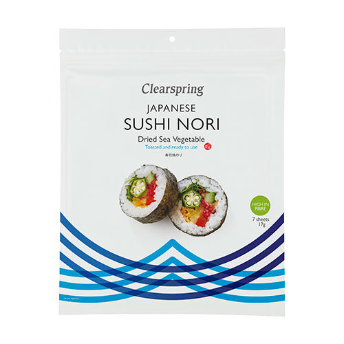 Clearspring Nori Sushi Plater (Ristet) 7 Stk. 17 Gram Clearspring Nori Sushi Plater (Ristet) 7 Stk. 17 Gram