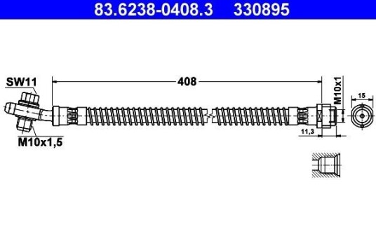 Bremseslange ATE 83.6238-0408.3 Bremseslange ATE 83.6238-0408.3
