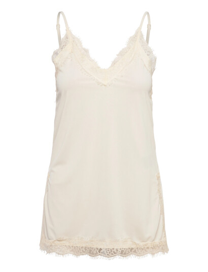 Gina Tricot Lace Detail Singlet   Cream   XS