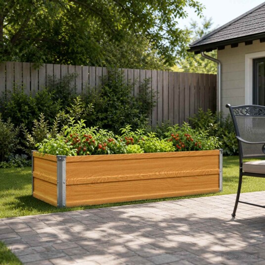 vidaXL Hevet Hagebed Naturlig 100 x 40 x 24 cm kaldvalset stål