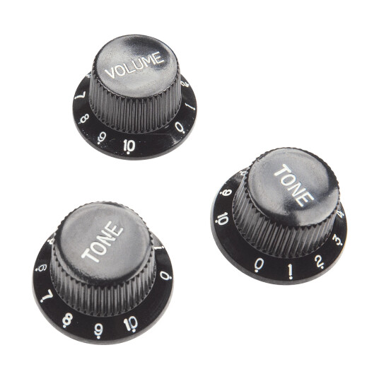 Yellow Parts EZ1215B knobs for strat 3 stk sort