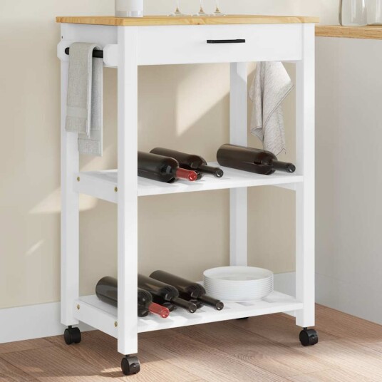 Kjøkkenvogn MONZA 60x40x90 cm heltre furu 376093 Kjøkkenvogn MONZA 60x40x90 cm heltre furu 376093