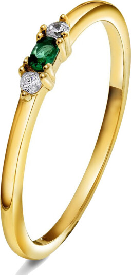 Pan Jewelry Ring i 925 sølv med zirkonia og grønn sten