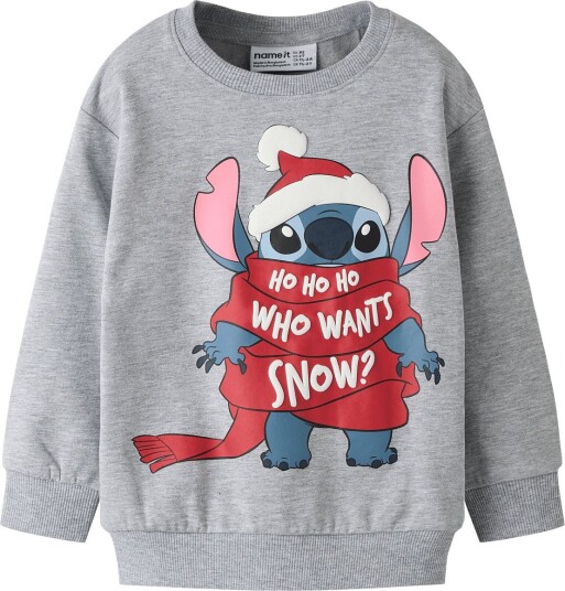 Name It Nmfsyrena Stitch Nreg Sweat Bru Wdi GREY MELANGE 92